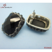 Black Steel CZ Earring