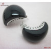 Stainless Steel Black Stone Earrings