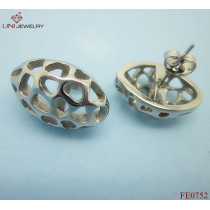 Stainless Steel Hollow Oval Earrings