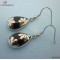 316L Steel Flower Enamel Pendant Earrings/Black