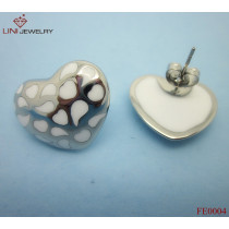 316L Steel Heart Enamel Earring