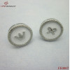 316L Steel Button Enamel earrings/White
