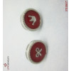 316L Steel Button Enamel earrings/Red