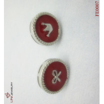316L Steel Button Enamel earrings/Red