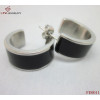 316L Stainless Steel Arc Enamel Earring/Black