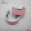 Euroupe Style Stainless Steel Jewelry  Earrings ,Gentlewoman Pink  Enamel Arc Earring
