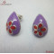 316L Steel Multicolor Hexapetalousflower Enamel Earring/Purple