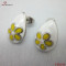 316L Steel Multicolor Hexapetalousflower Enamel Earring/White