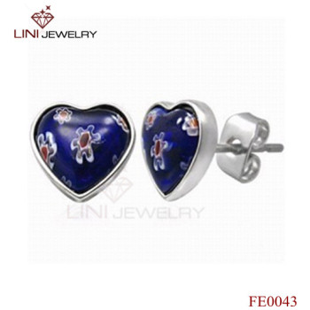 2012Fine stainless steel Earring,Heart Shape Flower  Jewelry