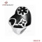 316L Steel Black Enamel Heart Ring