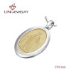 Stainless Steel  Pendan w/Gold-Plated  Sage