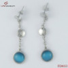 316L Steel Chandelier Earrings/Blue