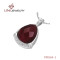 Stainless Steel Oval Big wine  Red Stone Pendant