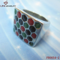 316L Steel Scotland Style Enamel Chequer Ring