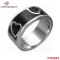 Stainless Steel Heart  Stripe Ring/Black