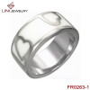 Stainless Steel Heart  Stripe Ring/White