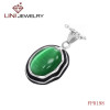 Stainless Steel Oval Green Stone Pendant/For  Hope