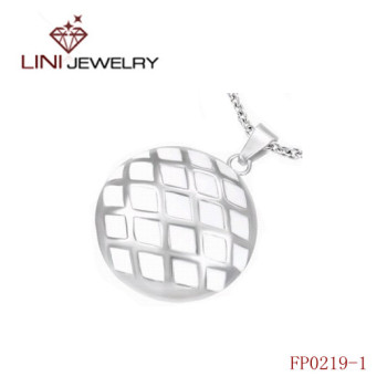 White Dicty  Shaped  Stainless Steel   Pendant