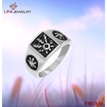 316L Stainless Steel Sun Pattern Ring