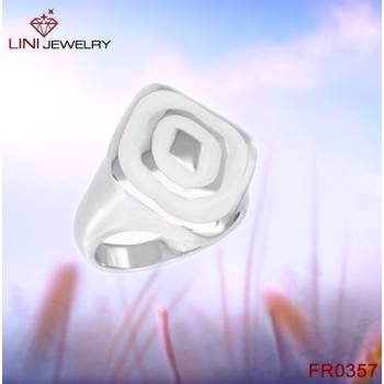 Enamel Ring Steel Ring/White