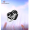 Enamel Flower Heart Stainless Steel Ring/Black