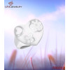 Enamel Flower Heart Stainless Steel Ring/White
