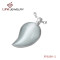 Stainless Steel &Leaves Shaped White Stone  Pendant