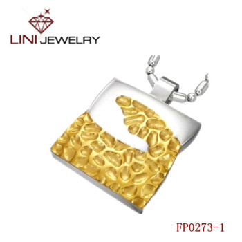 Gold Plated Stainless Steel Satchel Shaped  Pendant