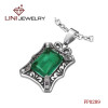 316L Stainless SteelPendant  w/Emerald