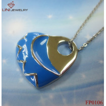 Blue Enamel Necklace&Pendant  Steel Jewelry