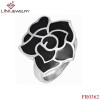 Enamel Flower Ring/Black
