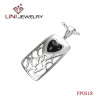 316L Stainless Steel Square Pendant w/Blue Love stone