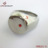 Stainless Steel Square Ring w/Colorful  Crystal