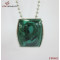 316L Stainless Steel Square Stone Pendant/Green Turquoise