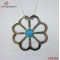 Stainless Steel Wheel With Blue Turquoise Pendant