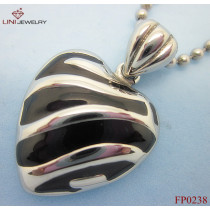 Lini design LOVE Stainless Steel Pendant,Black Enemal Steel Strip Jewelry Pendant