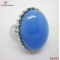 Steel Rings Jewelry,Royal blue glass stone  FR0043-4 rings