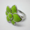 Stainless Steel Enamel Green Sunflower Ring
