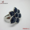 Stainless Steel Enamel Dark Blue Sunflower Ring