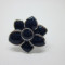 Stainless Steel Enamel Dark Blue Sunflower Ring