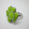 Green Enamel Flower Ring Stainless Steel Jewelry