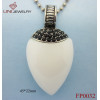 Stainless Steel Beauty Pendant Necklace/White