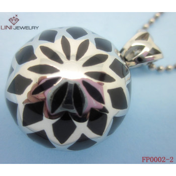 Stainless Steel Flower Types Pendant/Black