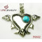 Stainless Steel Love's Pendant w /Blue Turquoise