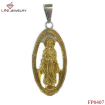 316L Stainless Steel  Golden Plated  Sage Pendant