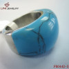 Brand Stainless Steel Ring With Blue Turquoise