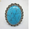 oval steel ladies turquoise ring