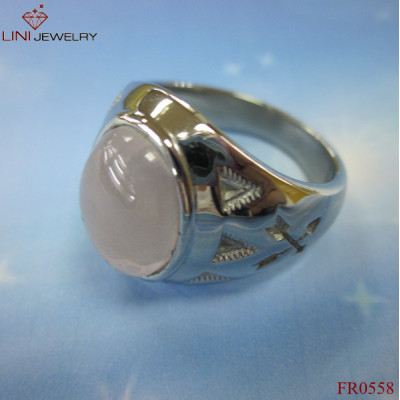 Steel Ring Jewellery Supplier Stainless Steel Pink Stone Rings