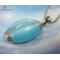 Korea Style Fashion  Stainless Steel Pendant w / Sky Blue Opal