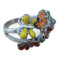 Enamel Multicolor Flower Stainless Steel Ring